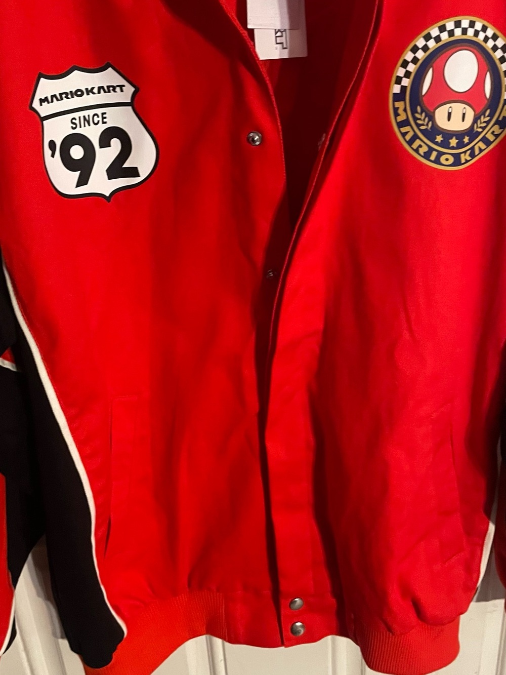 Red Racing-Style Men's Jacket - Picture 2 of 7